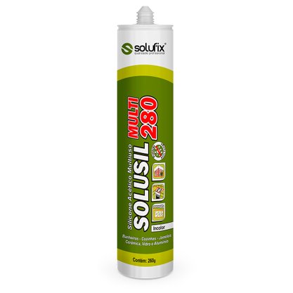 Adesivo de Silicone Acético Incolor Solusil 280 ml Solufix