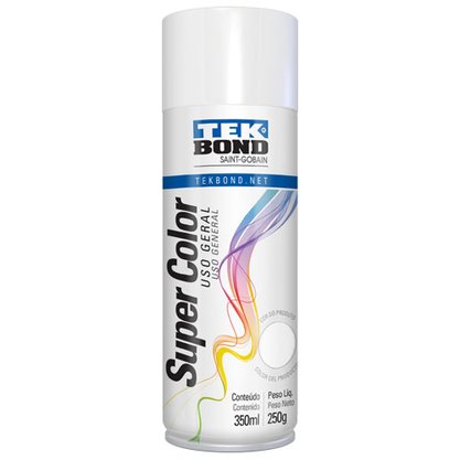 Tinta Spray Super Color Branco Brilhante 350 ML Tekbond